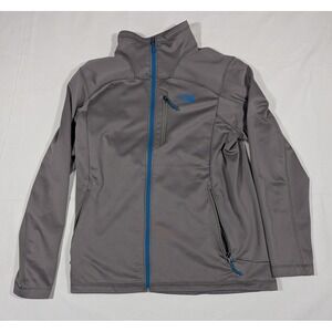 The North Face Mens Fleece Jacket Gray Blue Zip Pockets Size M Medium